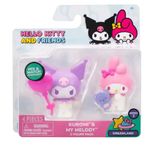 Hello Kitty Pack 2 Figuras Kuromi My Melody