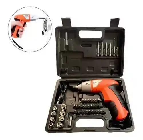 Destornillador Inalambrico 4.8v Con Luz Led Maleta 45 Piezs