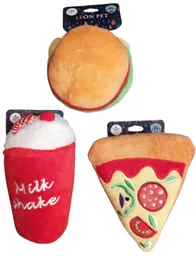 Leon Pet - Juguete Peluche Con Sonido Para Mascotas (malteada, Hamburguesa O Pizza) 15164