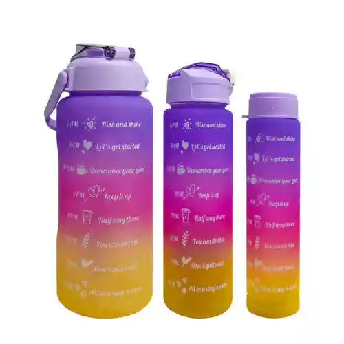 Pack De Botellas Motivacional Tomatodo 2litros Purple Yellow