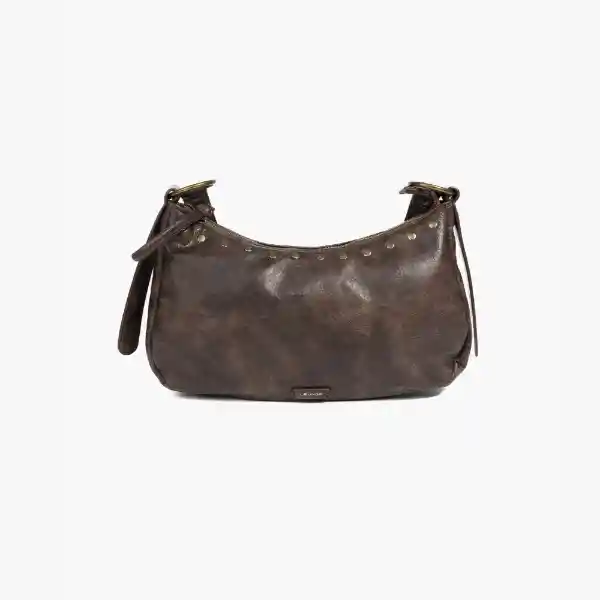 Cartera De Hombro Boho Detalle Tachas Café