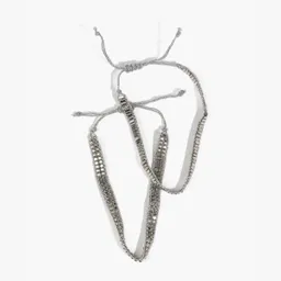 Set Pulseras Mostacillas Tejidas Plateado