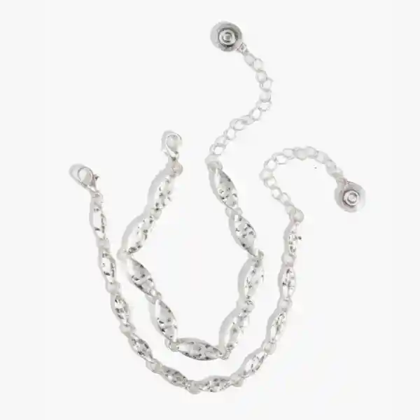 Set Pulseras Boho Gotas Alargadas Plateado