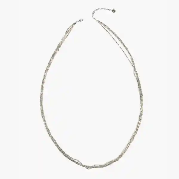 Collar Envolvente Mostacillas Plateado