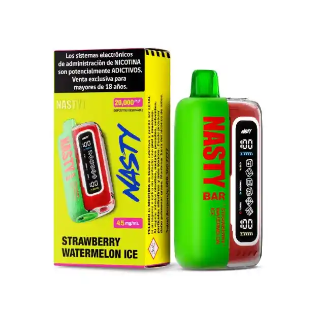 Vaper Nasty Bar 20000 Puffs Strawberry Watermelon Ice Con Nicotina