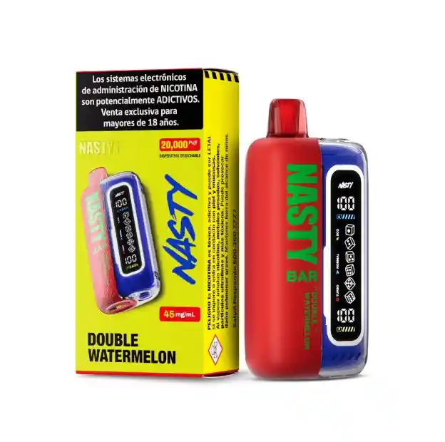 Vaper Nasty Bar 20000 Puffs Double Watermelon Con Nicotina