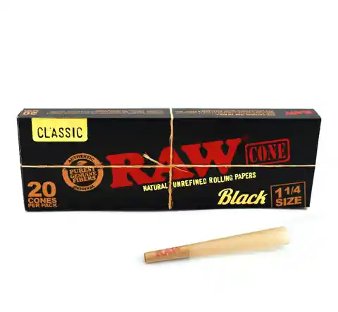 Cajita Conos Raw Black 1 1/4 20 Unid.