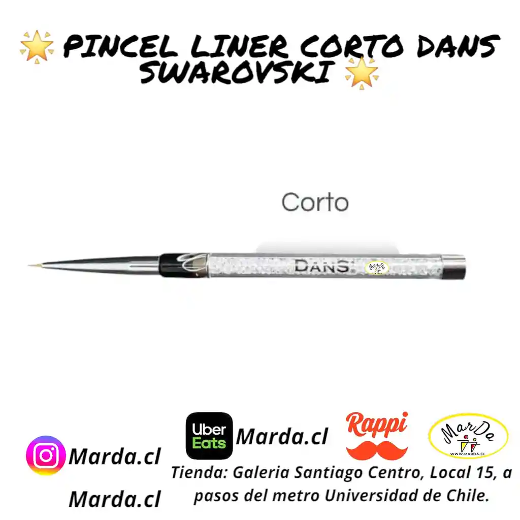 Pincel Liner Corto Dans Swarovski Para Dibujo O Diseño