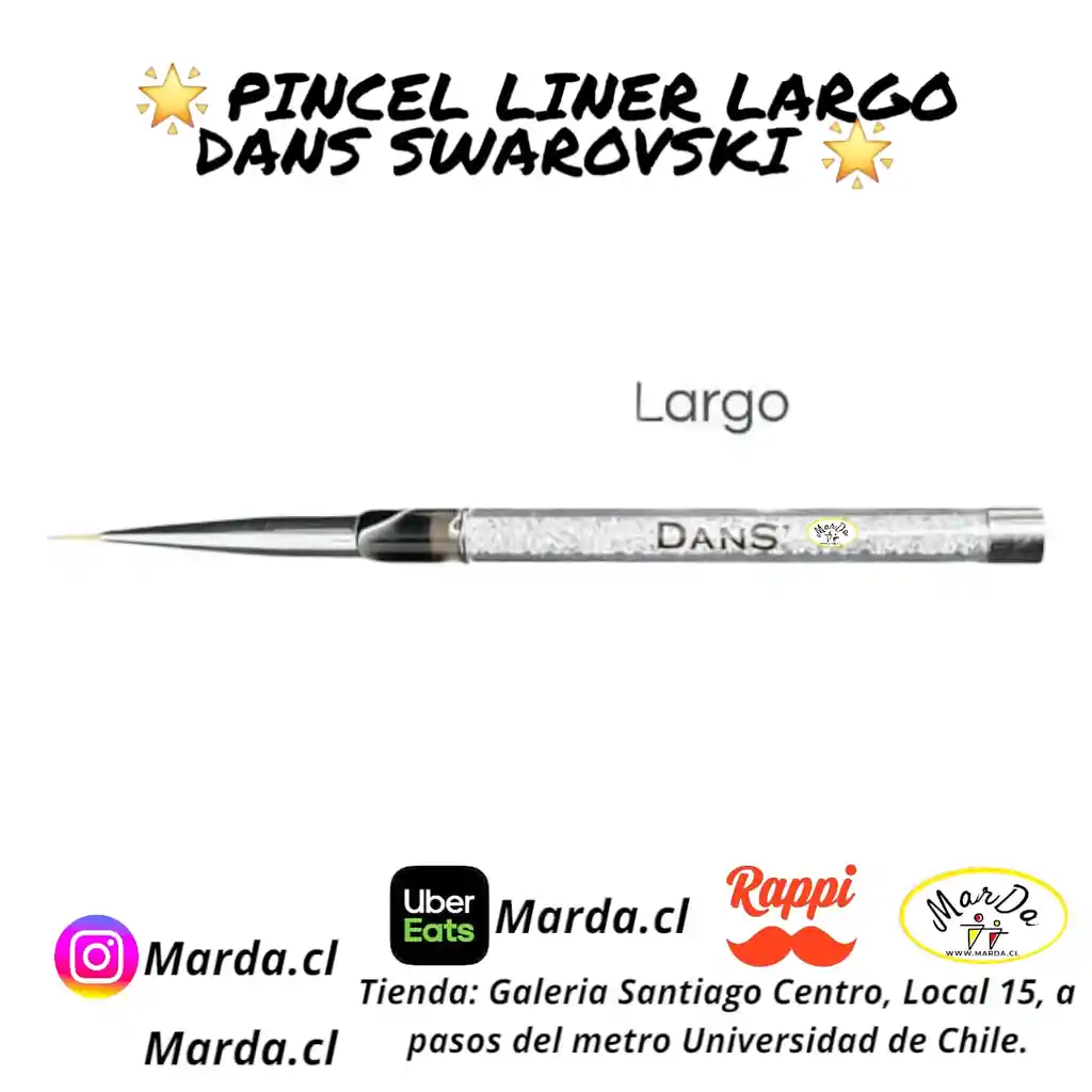 Pincel Liner Largo Dans Swarovski Para Dibujo O Diseño