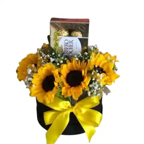 Box 4 Girasoles Y Ferrero Rocher 100g