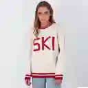 Sweater Ski Blanco Rojo L Mujer Raindoor