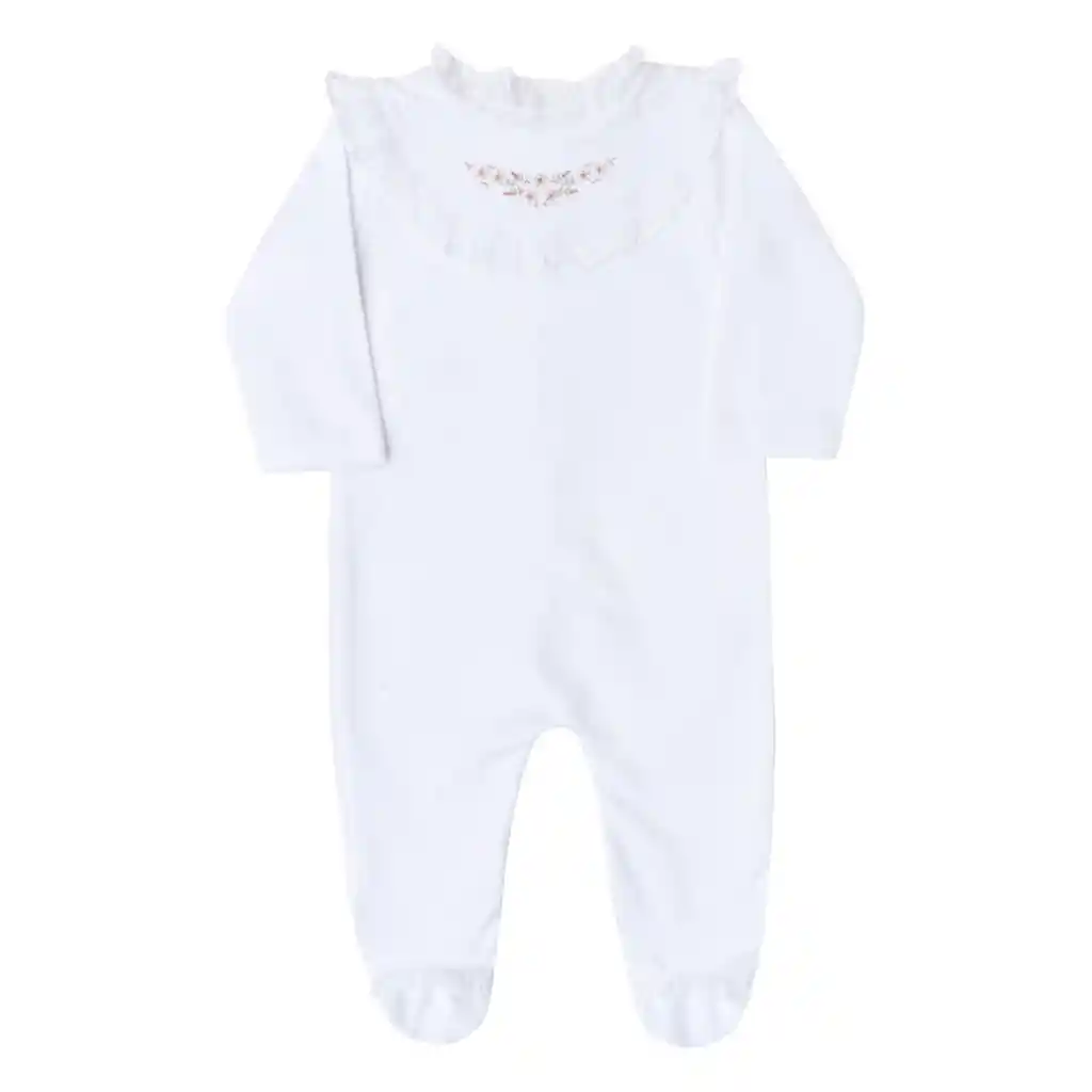 Warmi Enterito Emilia Blanco Flores Bordadas 0/3 Meses