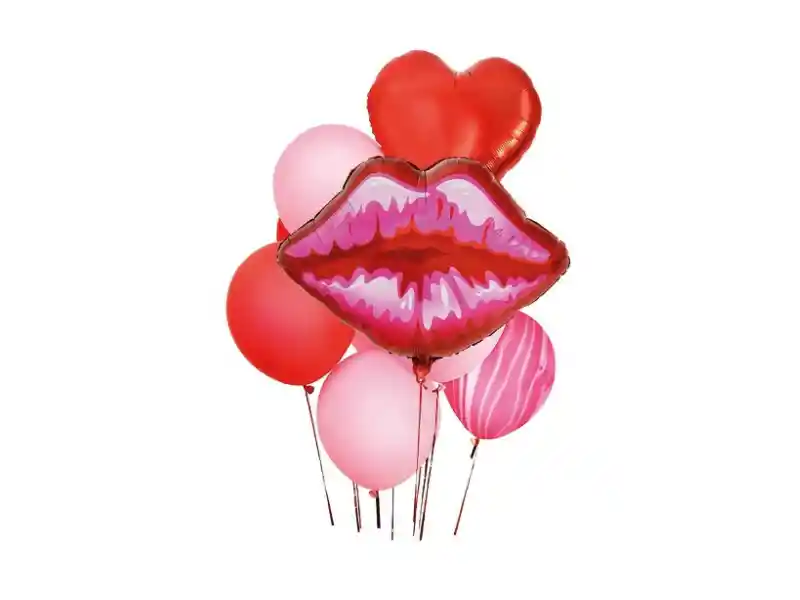 Set Globos Labios Colores Surtidos - 10 Unidades