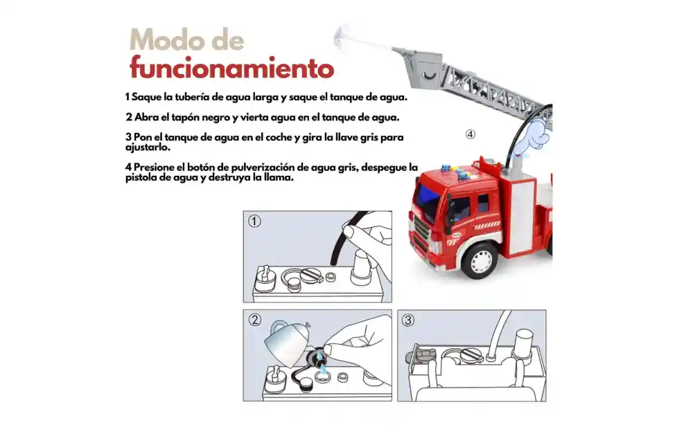 Juguetes Camión De Bomberos Con Sirenas Luz Sonido