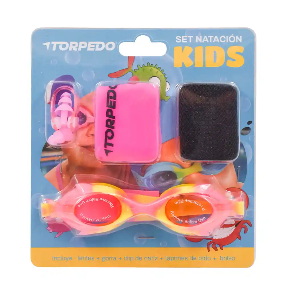 Set De Natación Infantil Torpedo Rosado