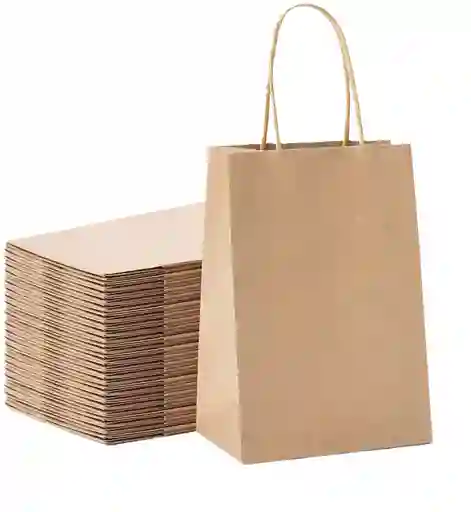 Bolsa Kraft Con Manilla L Medidas 39x31x16