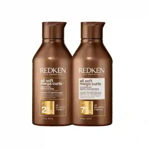 Pack All Soft Mega Curls Redken Shampoo + Acondicionador 300 Ml