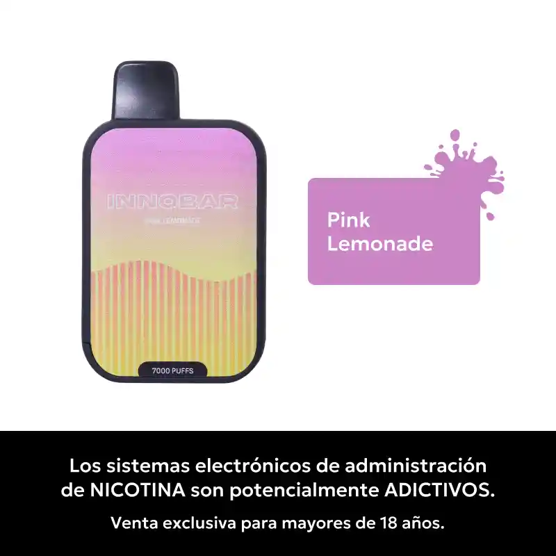 Innobar 7000 Puffs – Pink Lemonade Zero Nic
