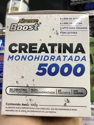 Creatina Monohidrato 5000 20 Sachets 100grs Sin Sabor Xtreme Boost