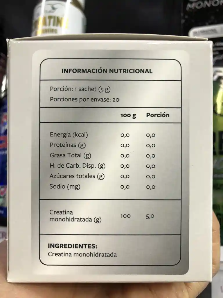 Creatina Monohidrato 5000 20 Sachets 100grs Sin Sabor Xtreme Boost