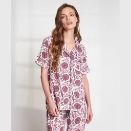 Pijama Dreamy Flores Y Hojas M Blanco