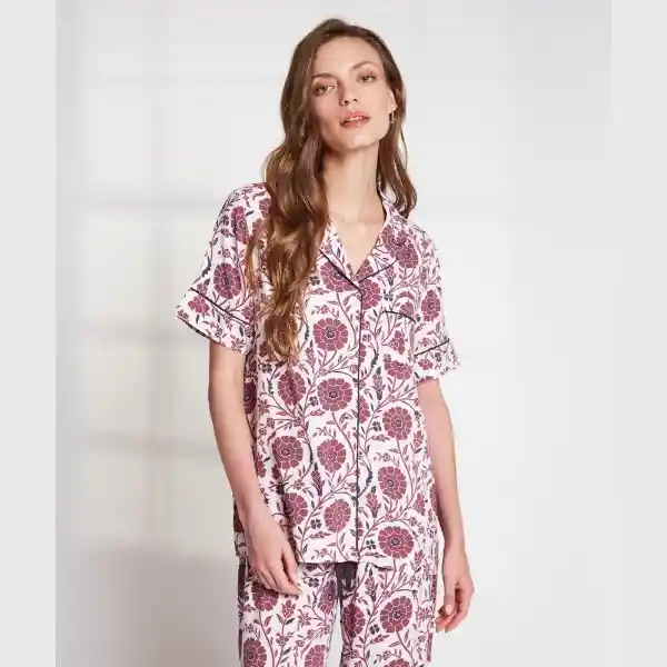 Pijama Dreamy Flores Y Hojas M Blanco