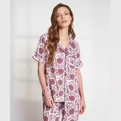 Pijama Dreamy Flores Y Hojas S Blanco