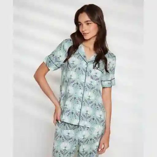 Pijama Dreamy Flores S Verde