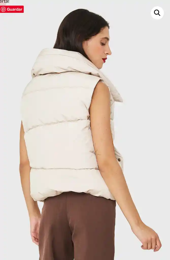 Parca Corta Acolchada Talla Xl Blanco Invierno