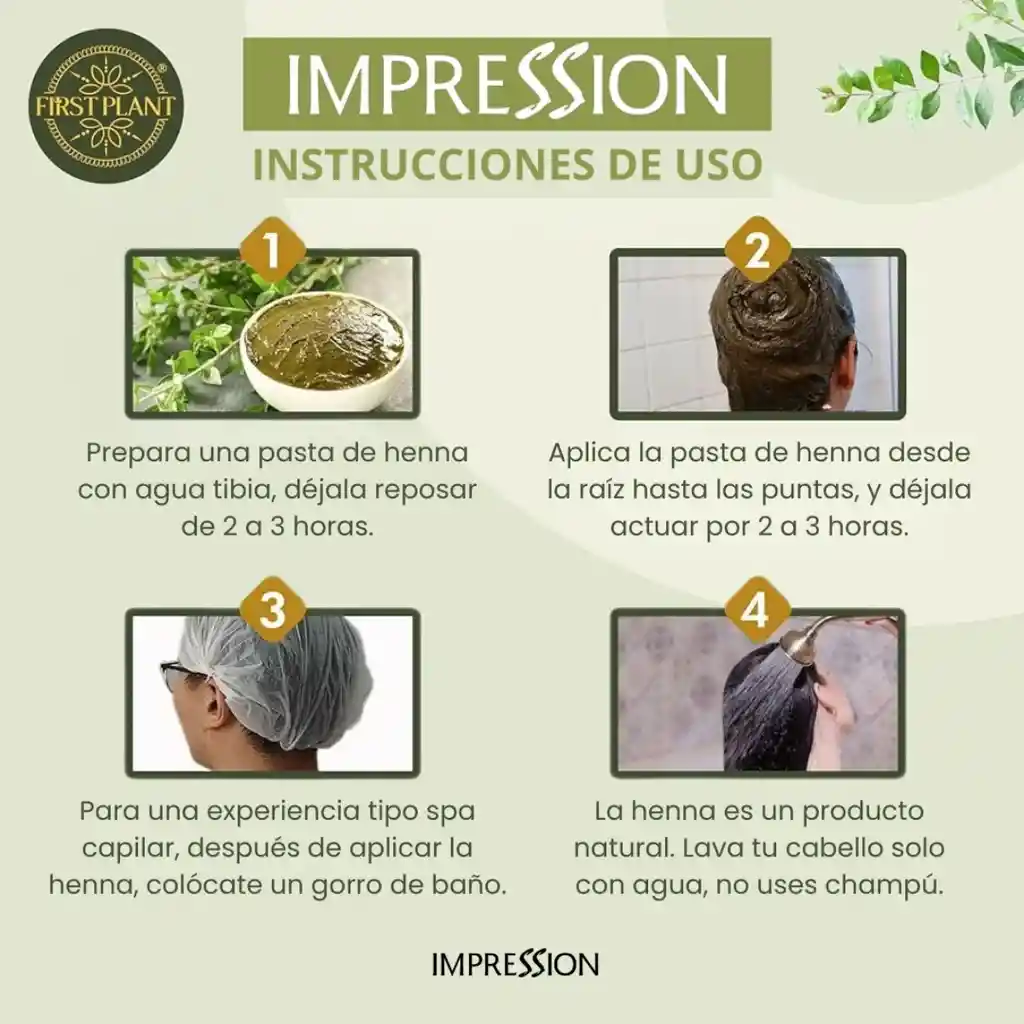 Henna 100% Color Natural Castaño 3 Sachets De 50gr