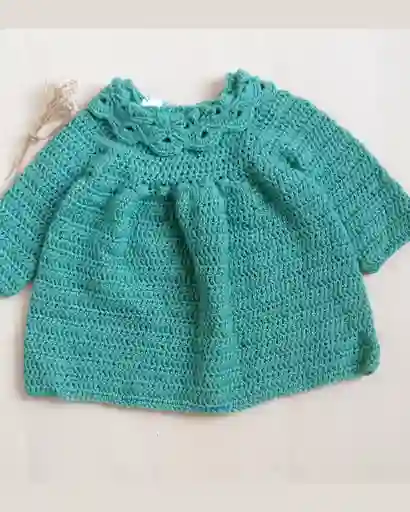 Vestido Crochet Verde Talla 6-12 Meses