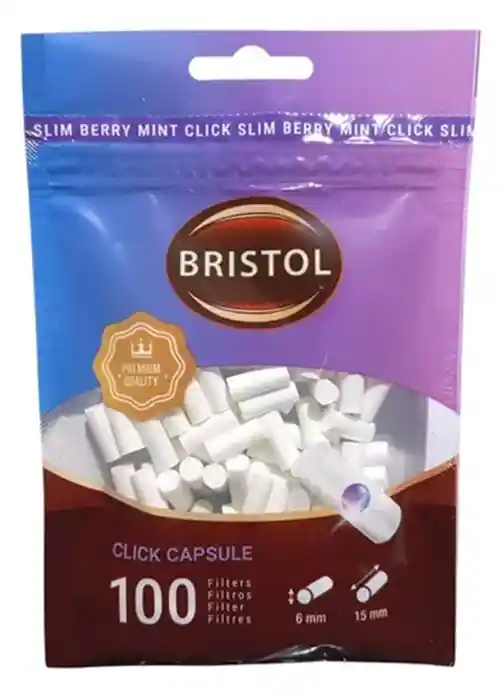 Filtro Bristol Slim Con Click Berry Mint