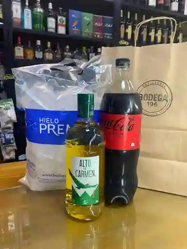 Promo Alto 35° 750 + Coca Zero 1.5l + Hielo 2kg