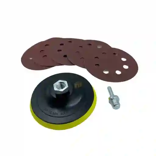 Juego De Disco Y 5 Lijas 4 1/2'' C/adaptador