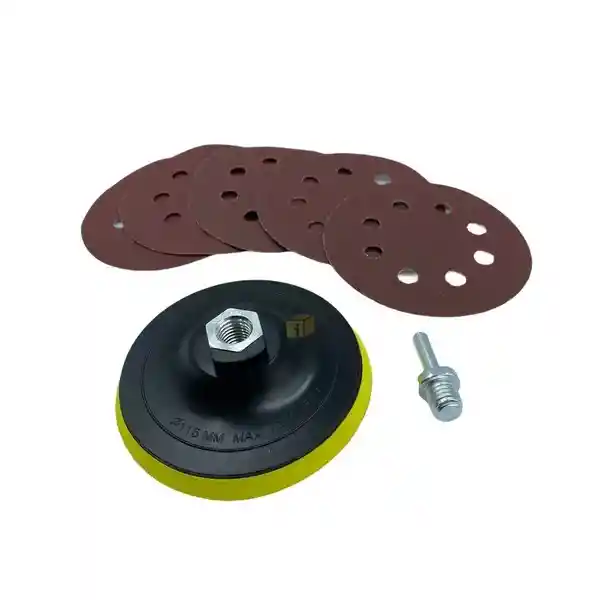 Juego De Disco Y 5 Lijas 4 1/2'' C/adaptador