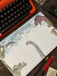 Organizador M Semanal · Dinosaurios