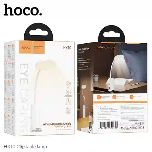 Lampara De Escritorio Hoco Hx10 Recargable Y Ajustable