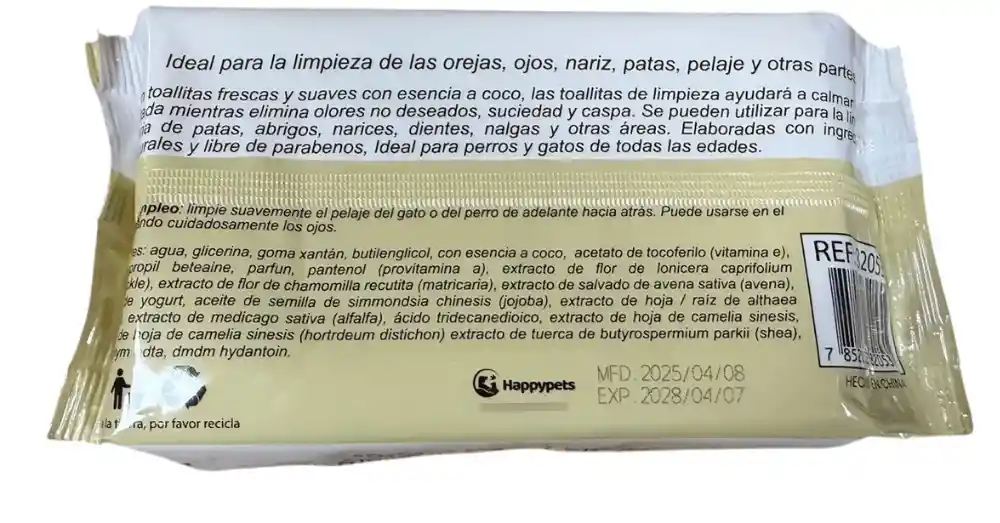 Toallas Humedas Para Mascotas Aroma A Coco