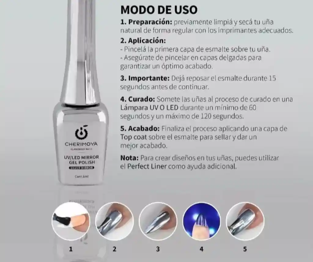 Gel Polish Uv/led (plateado) 6 Ml Cherimoya