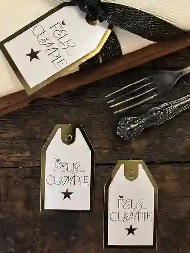 Tag De Mesa Feliz Cumple · Perlado