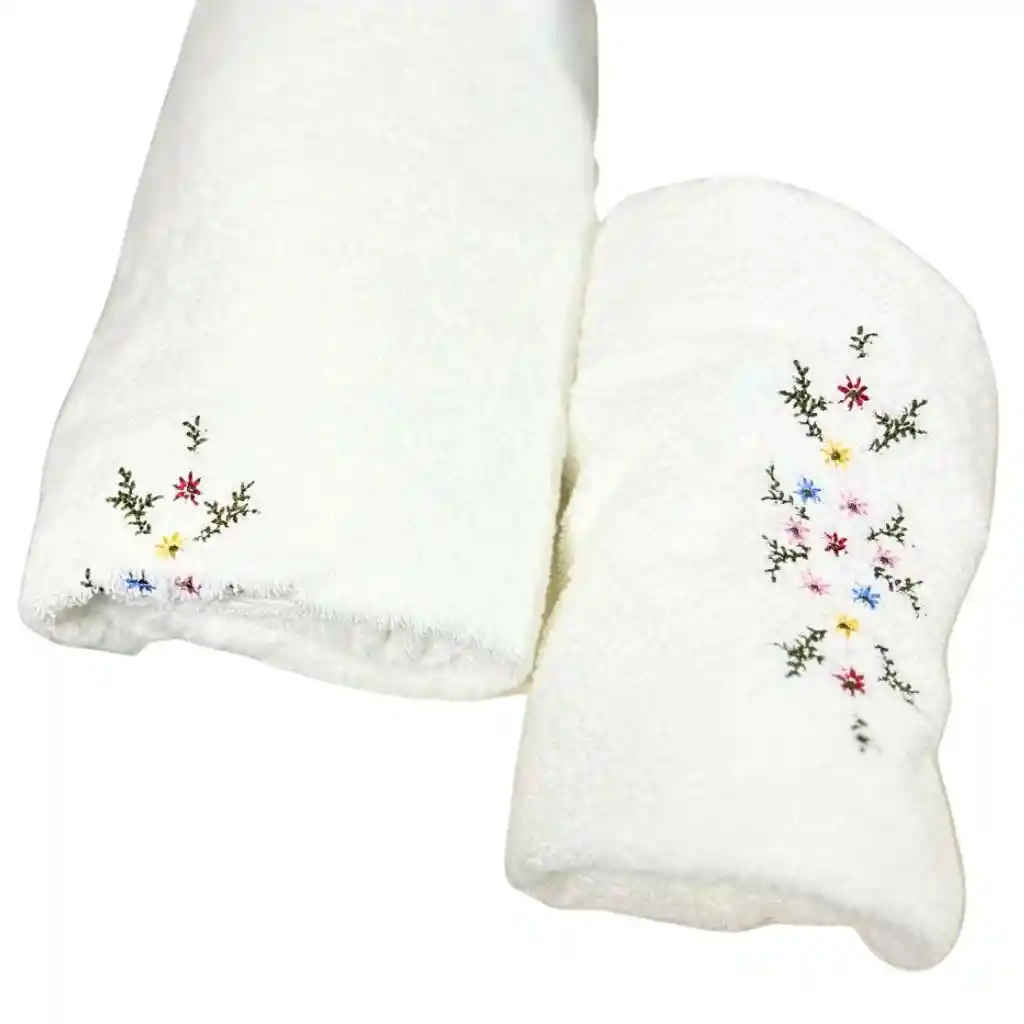 3 Toallas Royal Touch Floral Visita 30cm X 45cm Algodón 550gsm Bohemik