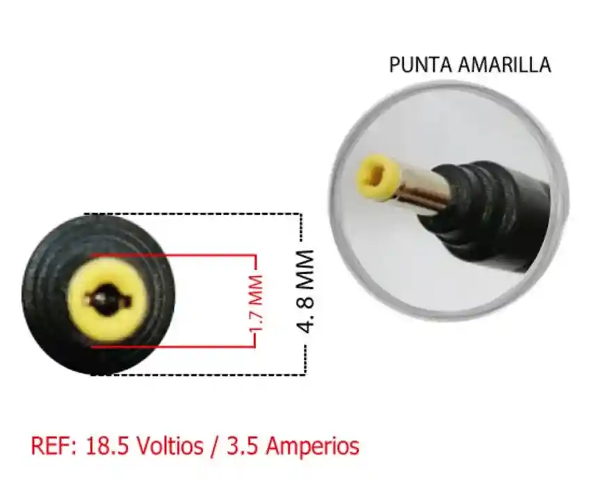 Cargador Notebook Compatible Con Hp 18.5v 3.5a ( 4.8*1.7) Clover