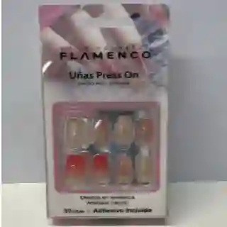 Uñas Press On Diseño Flamenco 30 Pcs