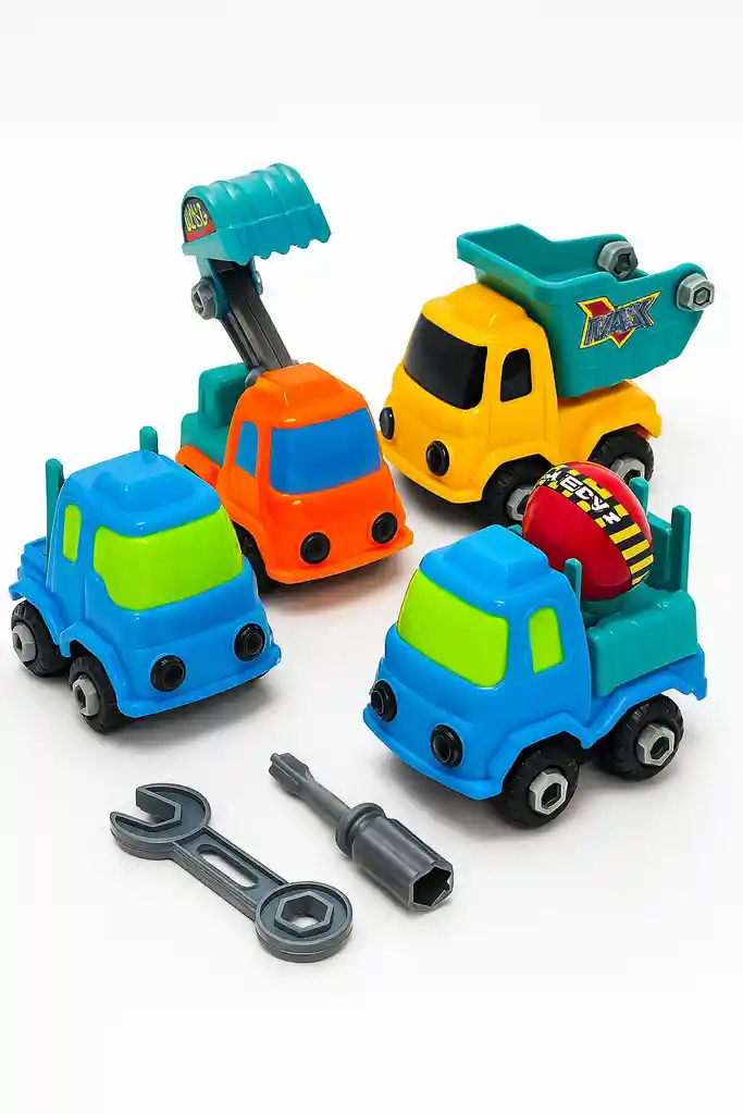 Set Autitos De Construccion Tracción Armable Niños