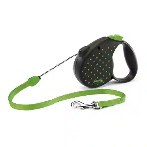 Paseador Retractil Flexi Dots Verde Cordon Medium