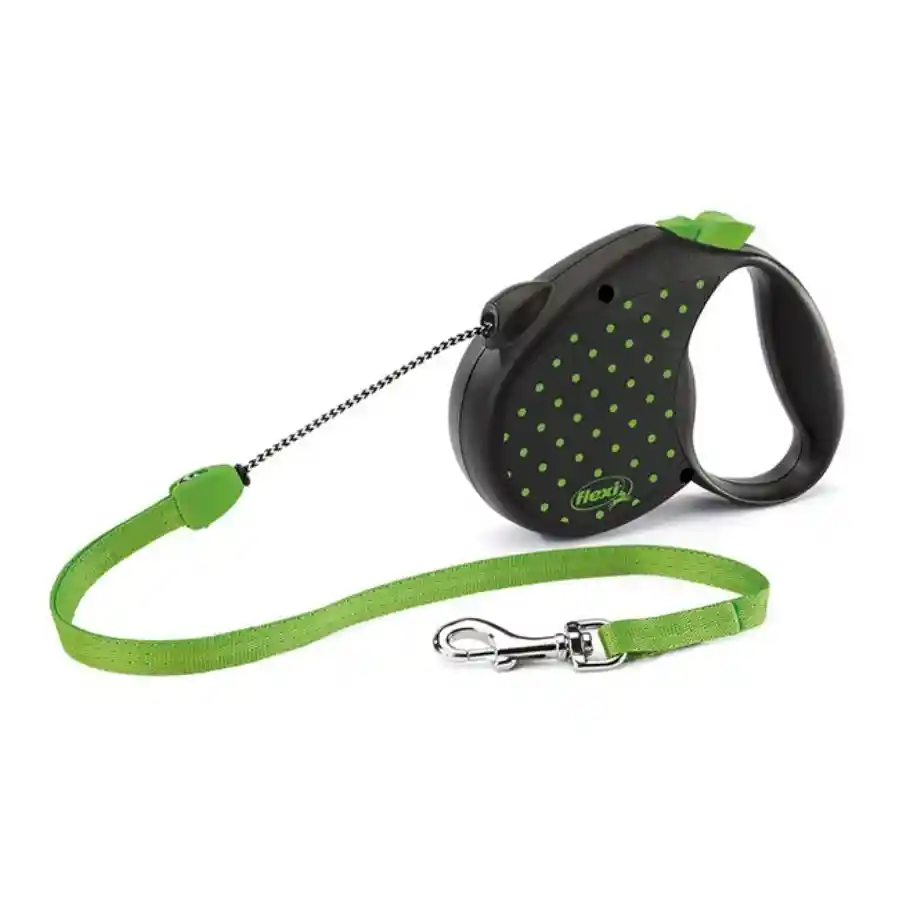 Paseador Retractil Flexi Dots Verde Cordon Medium