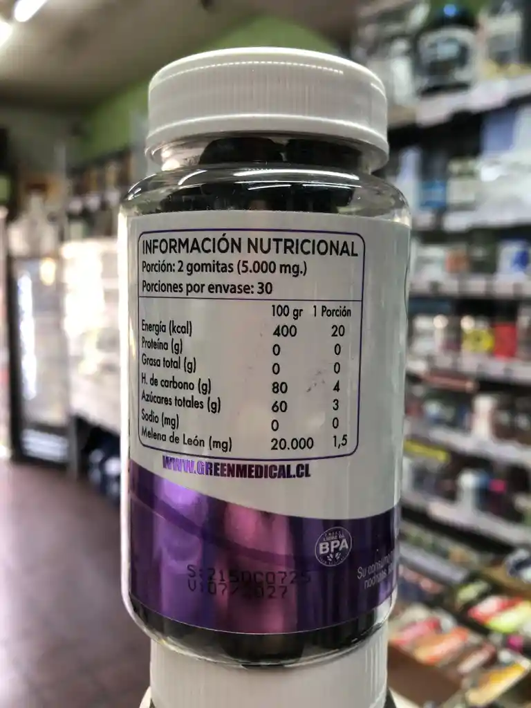 Melena De Leon 750mg 60 Gomitas Green Medical