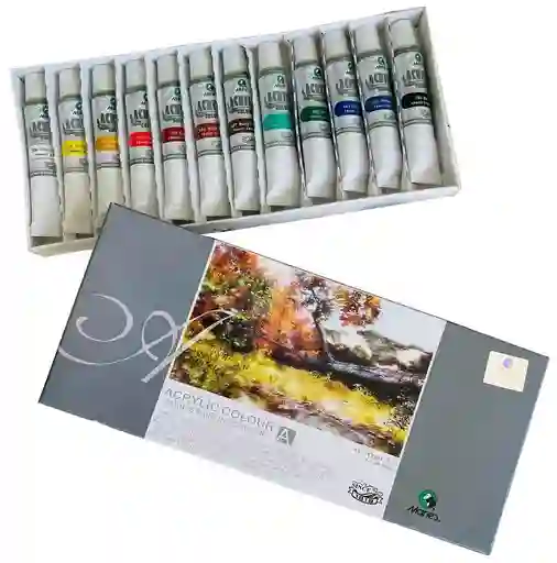 Acrilico Maries Estuche De 12 Colores, Tubo De 12ml