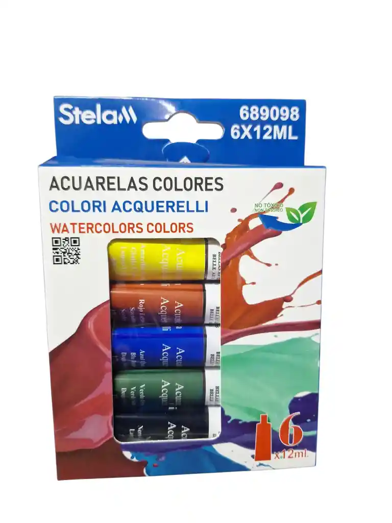 Acuarela Stela 12 Colores, Tubos De 12ml