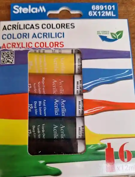 Acrilico Stelam Estuche De 6 Colores Tubos De 12ml 689101
